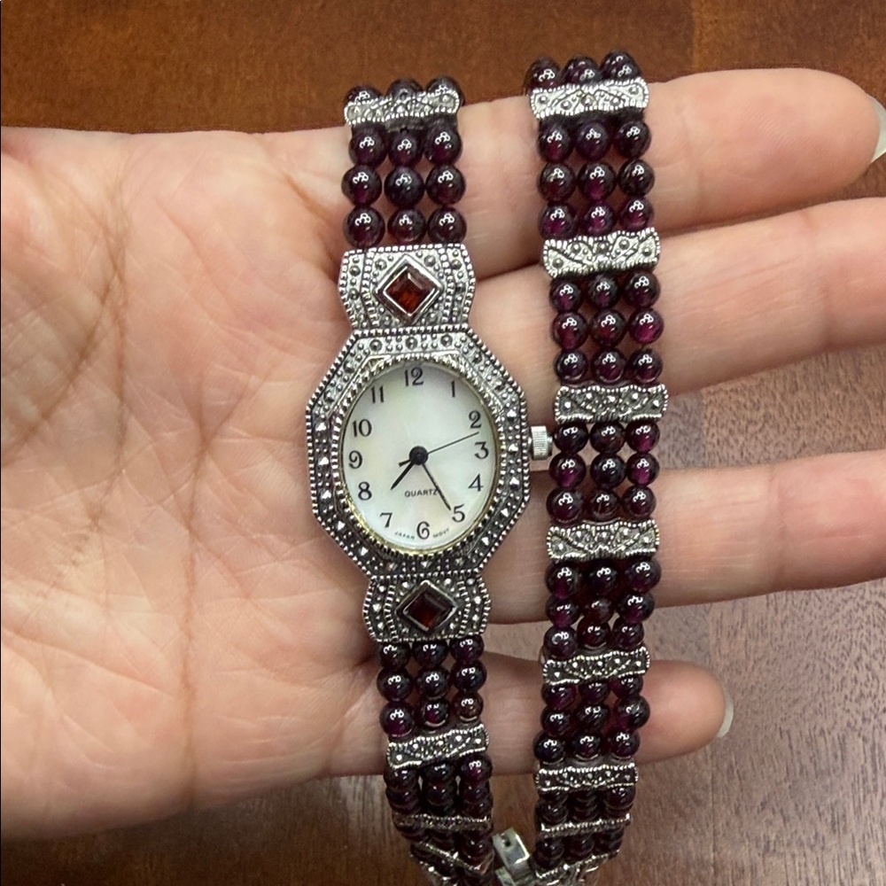 Quartz Amethyst Avon Watch And Matching Bracelet